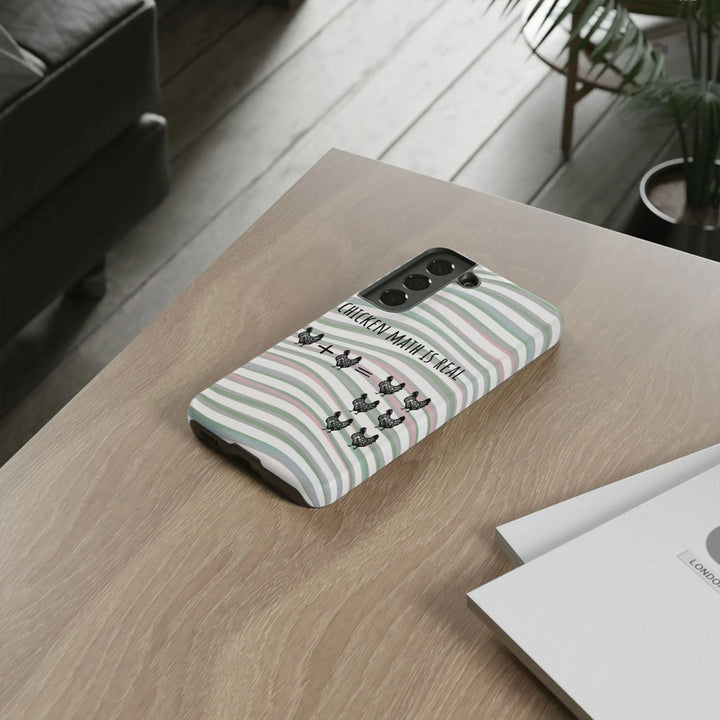 Chicken Math Is Real – Funny Striped Chicken Phone Case - Serene Crafts Hub