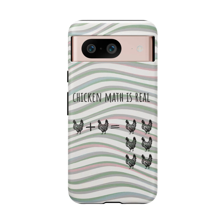 Chicken Math Is Real – Funny Striped Chicken Phone Case - Serene Crafts Hub