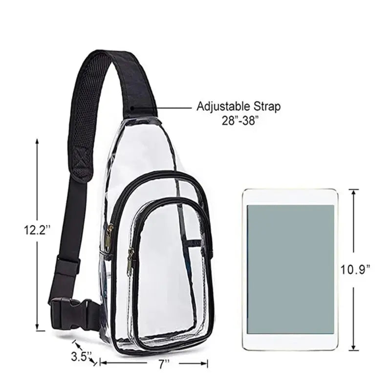 Clear Sling Backpack – Transparent Crossbody Bag for Stadiums, Travel & Daily Essentials - Serene Crafts Hub