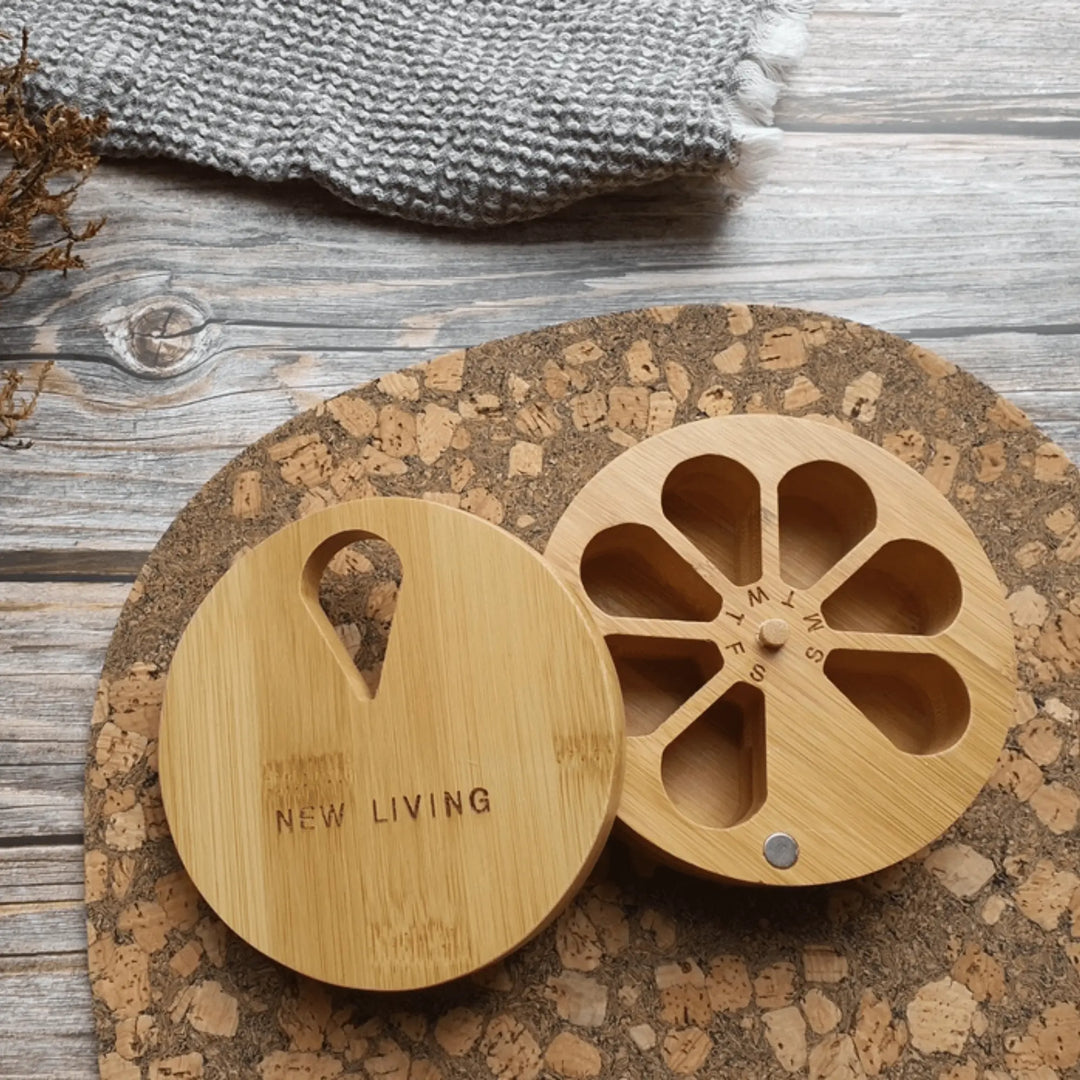 Eco - Friendly Bamboo Pill Case - Serene Crafts Hub