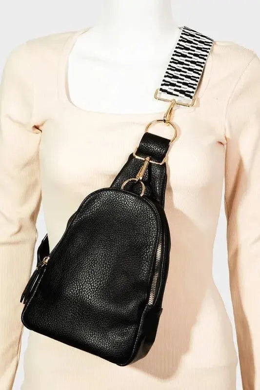 Fame Single Strap Faux Leather Sling Bag - Serene Crafts Hub