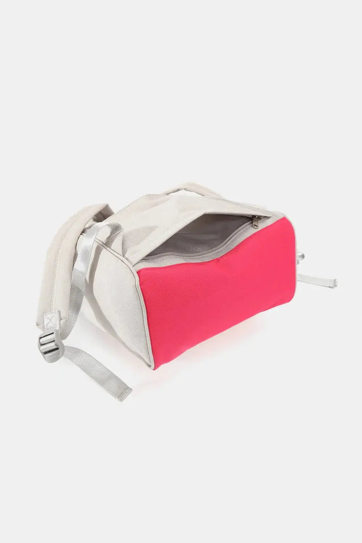Himawari Contrast Waterproof Backpack Bag with External USB Port - Serene Crafts Hub