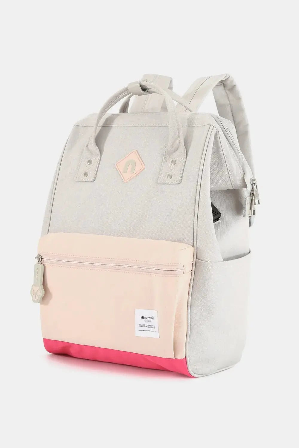 Himawari Contrast Waterproof Backpack Bag with External USB Port - Serene Crafts Hub