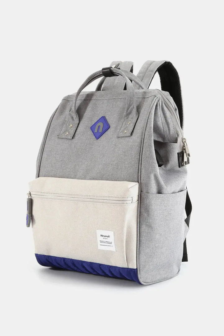 Himawari Contrast Waterproof Backpack Bag with External USB Port - Serene Crafts Hub