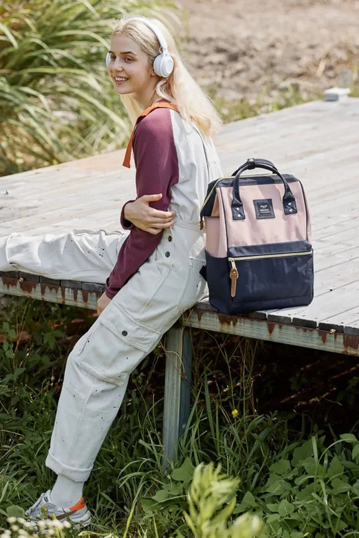 Himawari Waterproof Canvas Backpack Bag with Side Pockets - Serene Crafts Hub