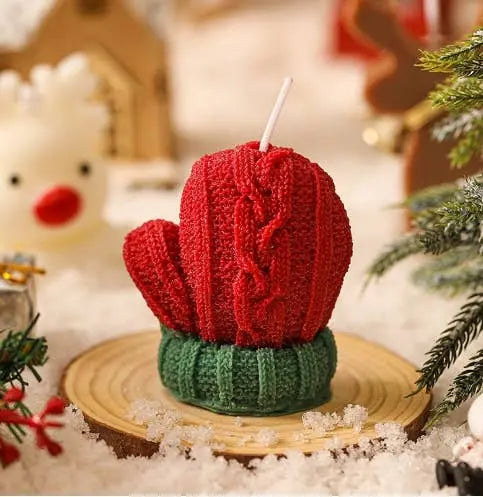 Holiday Decor Christmas Gloves Handmade Soy Scented Candle - Serene Crafts Hub