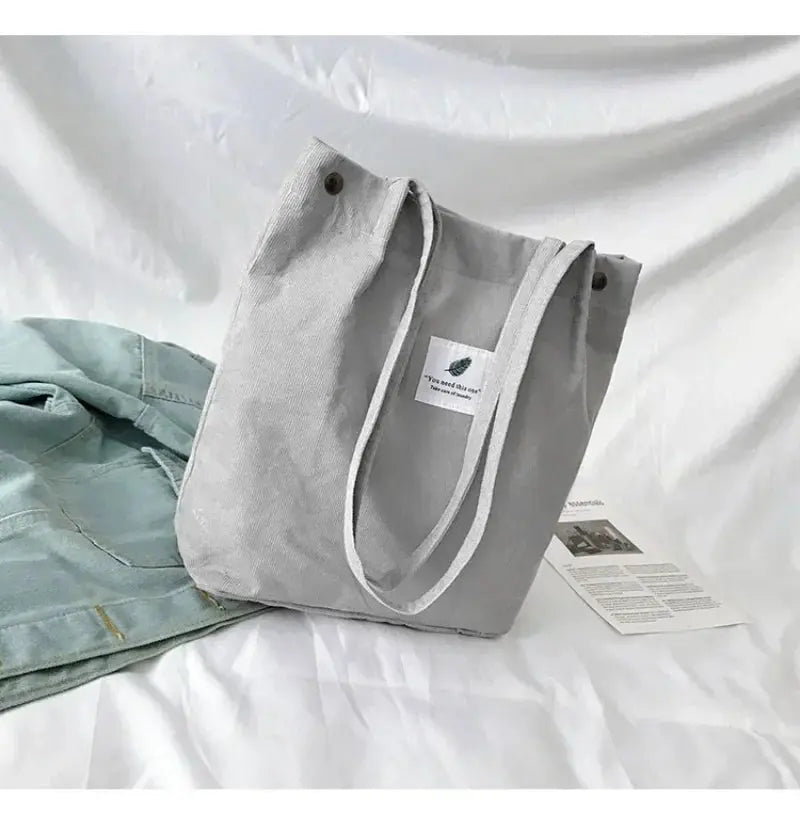 Large Capacity Corduroy Tote Bags for Ladies Simple Striped Handbags for Daily Travel Use Fluffy Tote Bags Gifts for Women Girls - Serene Crafts Hub