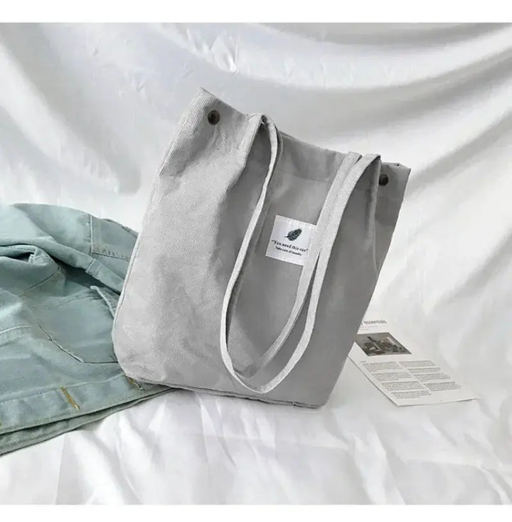 Large Capacity Corduroy Tote Bags for Ladies Simple Striped Handbags for Daily Travel Use Fluffy Tote Bags Gifts for Women Girls - Serene Crafts Hub