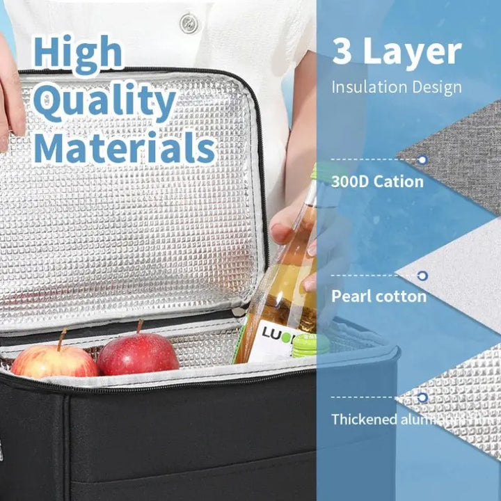 Large - Capacity Insulated Lunch Bag – Waterproof Thermal Lunch Box with Shoulder Strap - Serene Crafts Hub