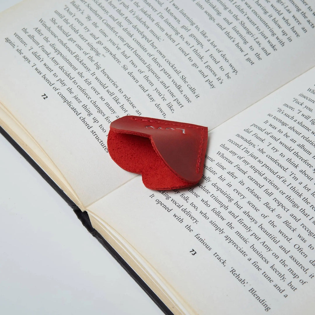 Leather Heart Bookmarks, Cute Bookmarks, Corner Bookmarks - Serene Crafts Hub