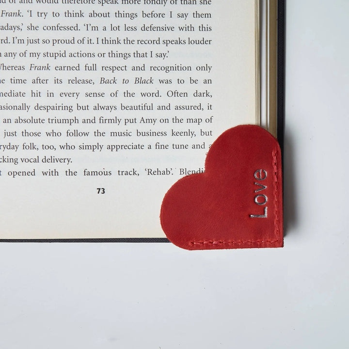 Leather Heart Bookmarks, Cute Bookmarks, Corner Bookmarks - Serene Crafts Hub