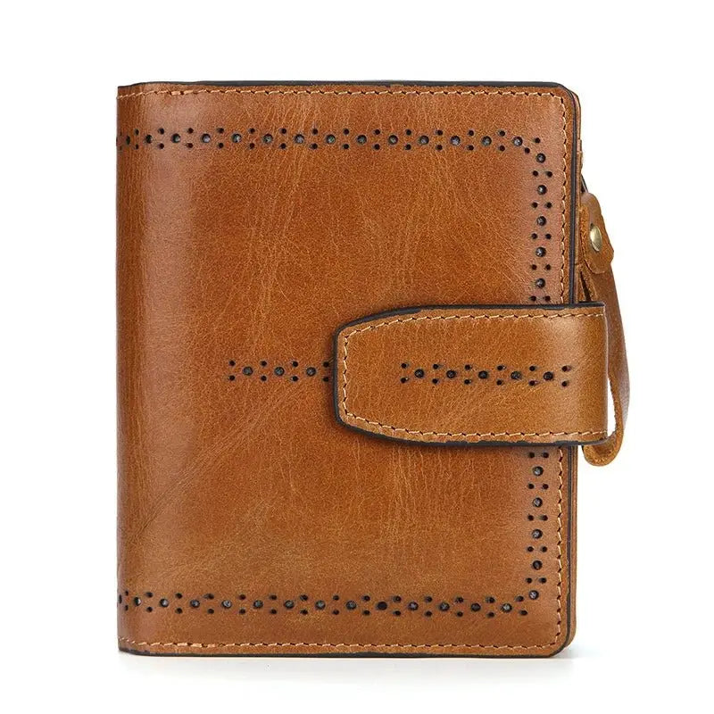 Luxury RFID Leather Wallet for Women - Vintage Style - Serene Crafts Hub