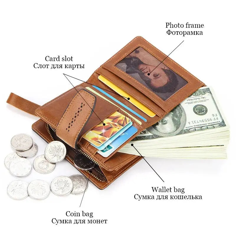 Luxury RFID Leather Wallet for Women - Vintage Style - Serene Crafts Hub