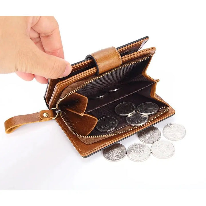 Luxury RFID Leather Wallet for Women - Vintage Style - Serene Crafts Hub