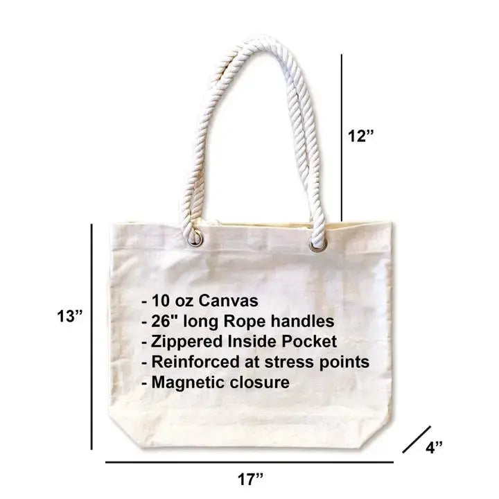Personalized Beach Tote with Rope Handles - Serene Crafts Hub