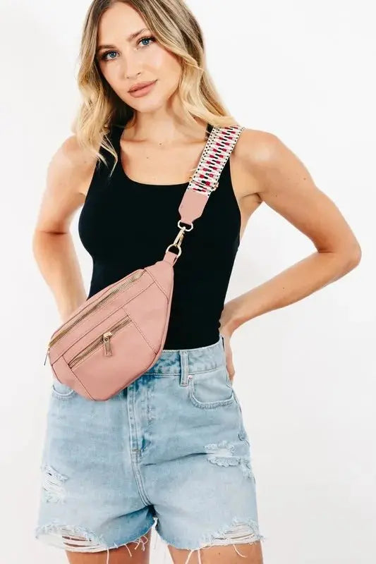 PU Leather Crossbody Bag with Removable Strap - Serene Crafts Hub