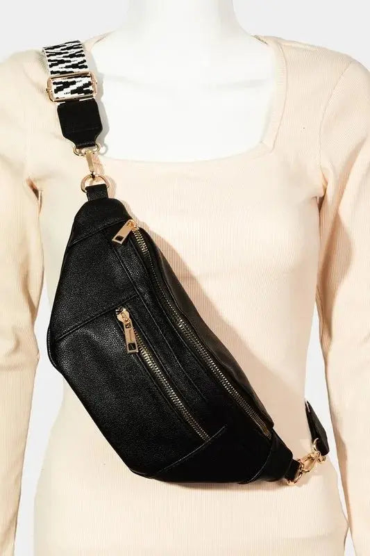 PU Leather Crossbody Bag with Removable Strap - Serene Crafts Hub