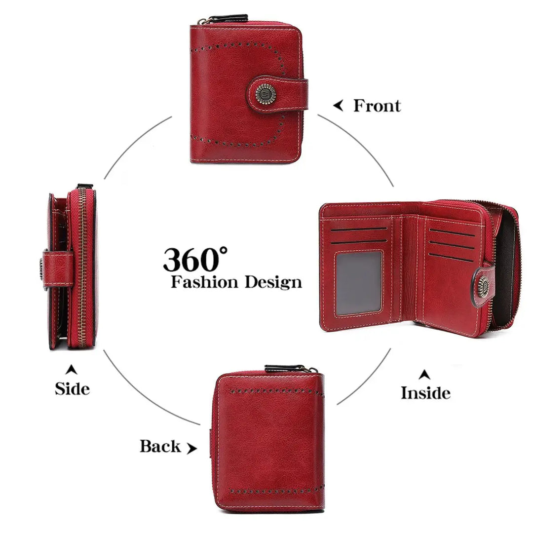 Retro Hollow - Out Multi - Card Wallet for Women - Serene Crafts Hub