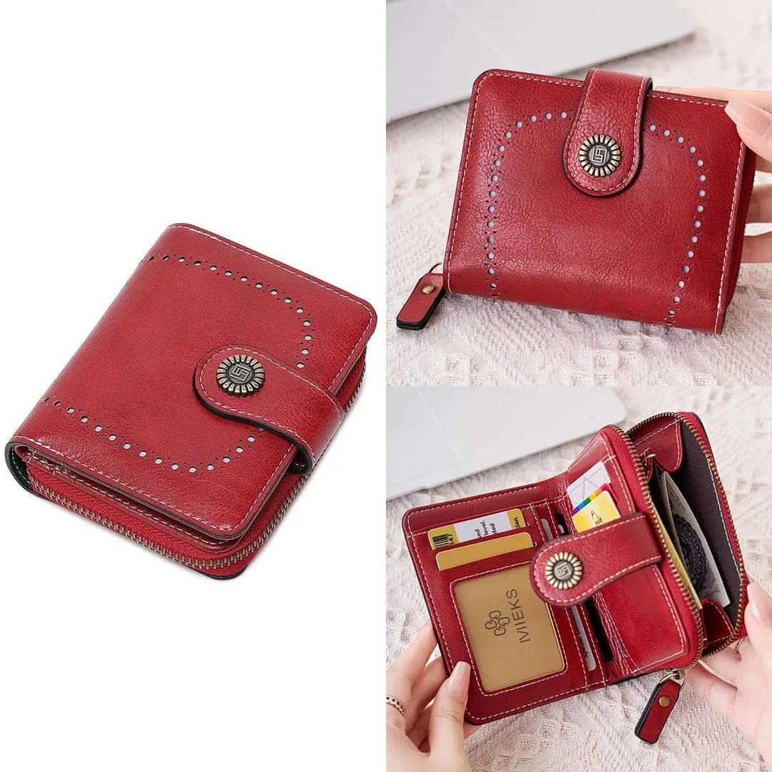 Retro Hollow - Out Multi - Card Wallet for Women - Serene Crafts Hub