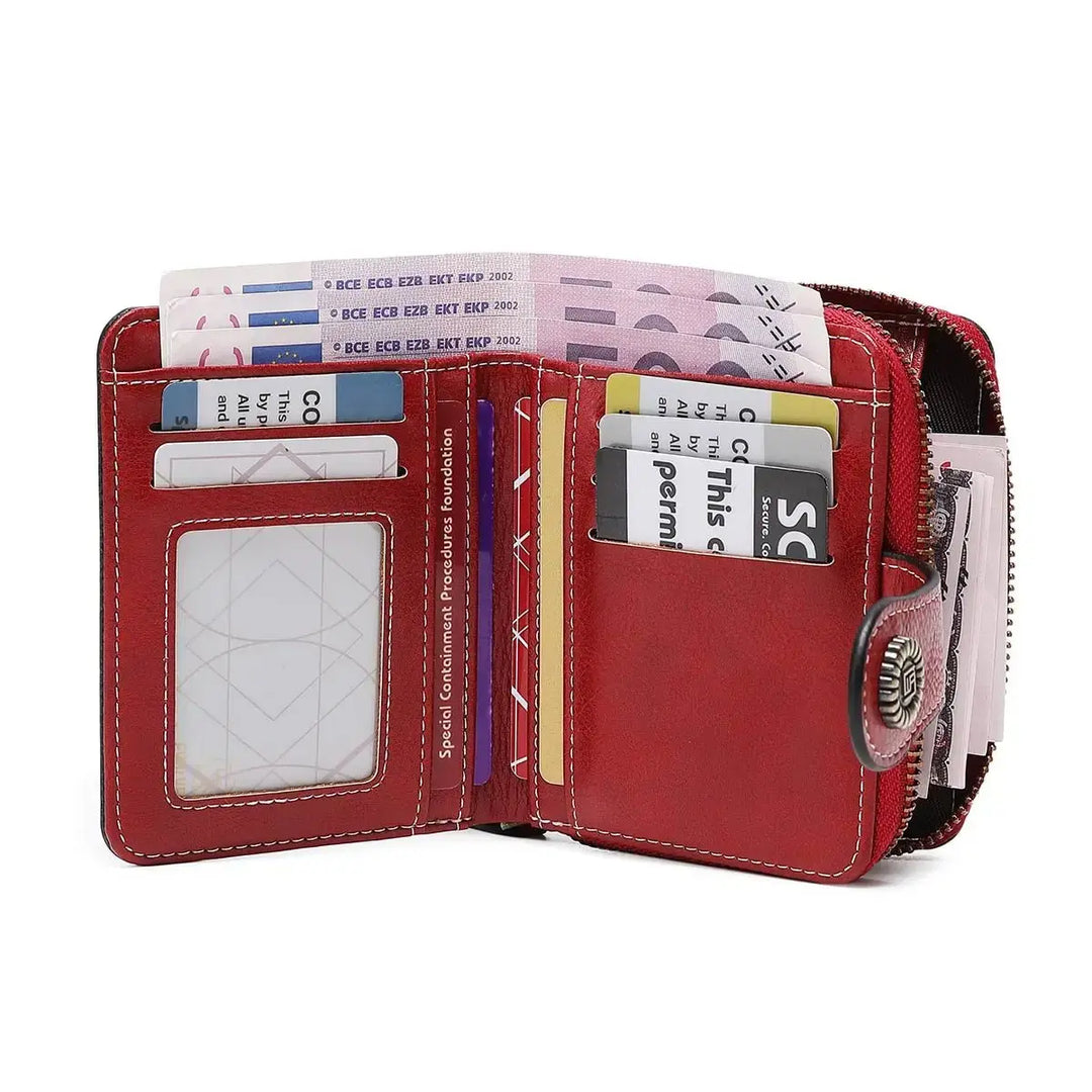 Retro Hollow - Out Multi - Card Wallet for Women - Serene Crafts Hub