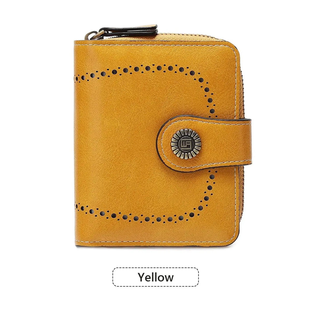 Retro Hollow - Out Multi - Card Wallet for Women - Serene Crafts Hub