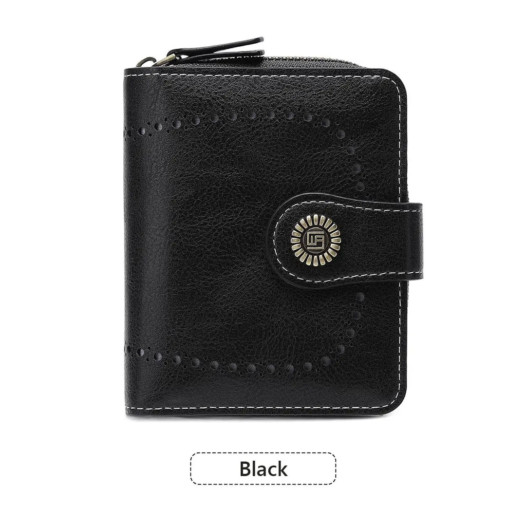 Retro Hollow - Out Multi - Card Wallet for Women - Serene Crafts Hub