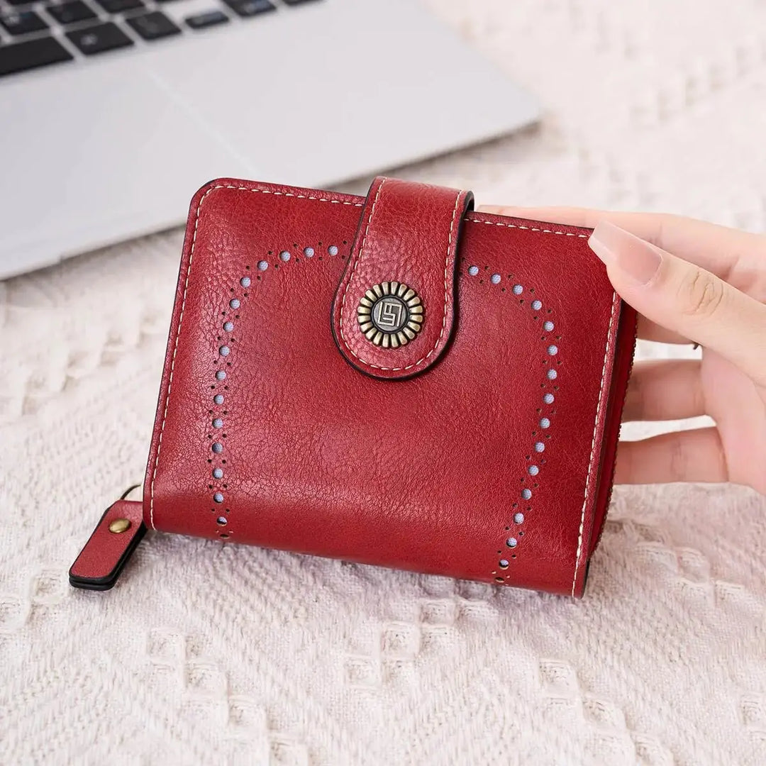 Retro Hollow - Out Multi - Card Wallet for Women - Serene Crafts Hub