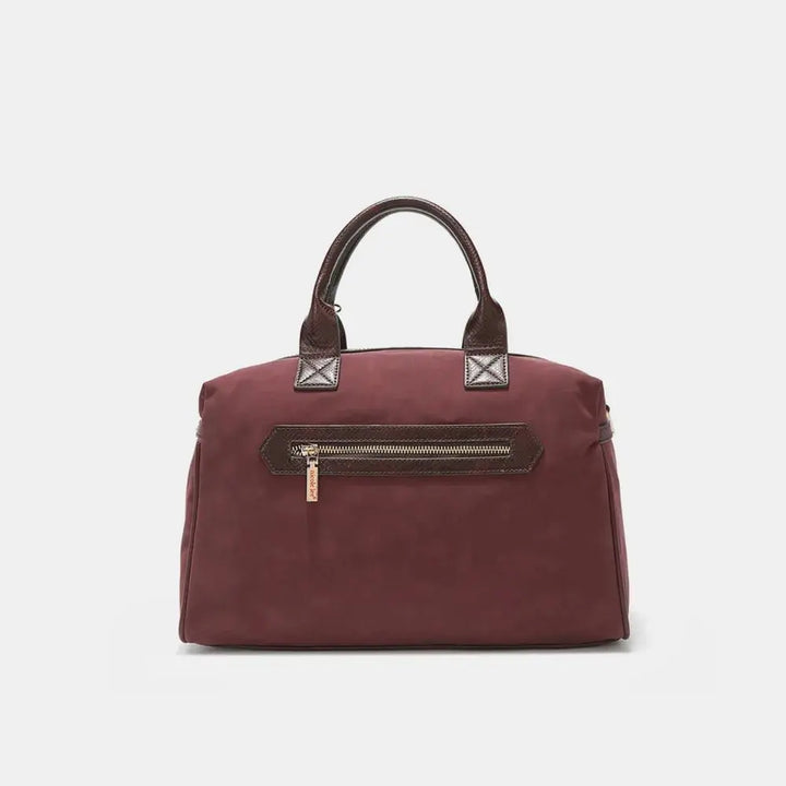 Rhinestone Decor Boston Bag, Vegan Leather Handbag - Serene Crafts Hub
