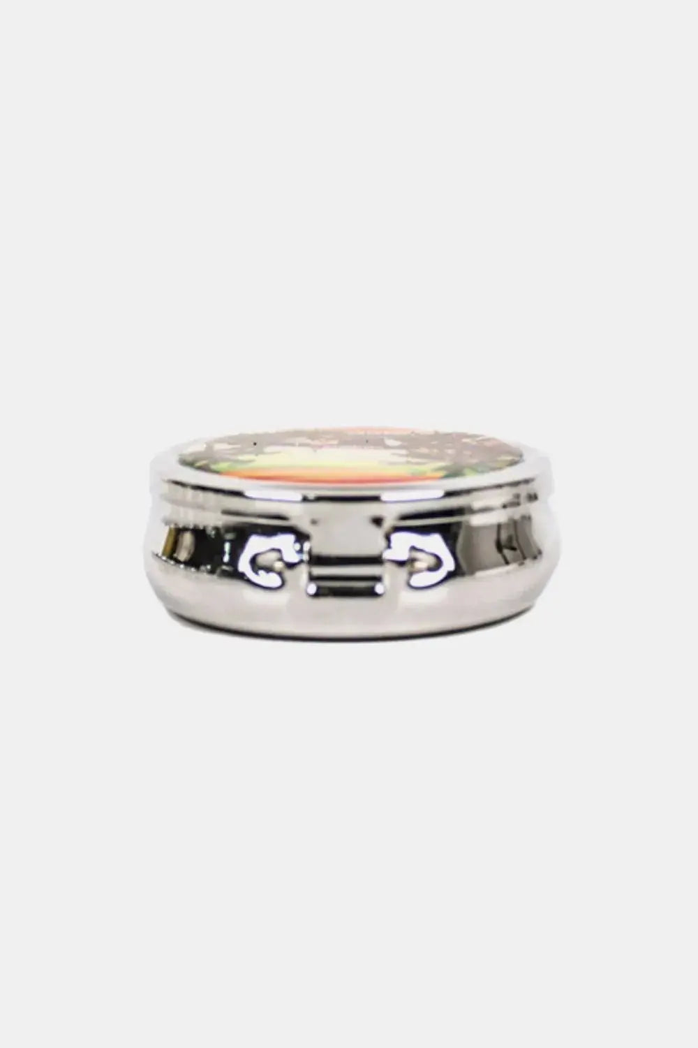 Vintage Print Metallic Circular Large Pill Case - Serene Crafts Hub