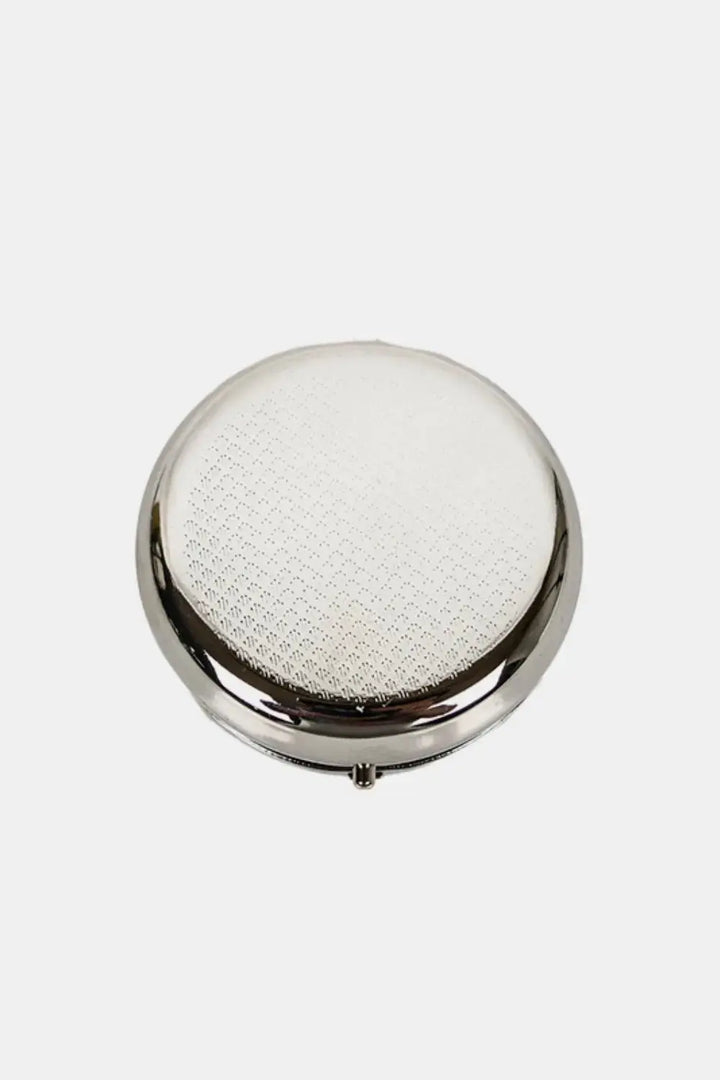 Vintage Print Metallic Circular Large Pill Case - Serene Crafts Hub