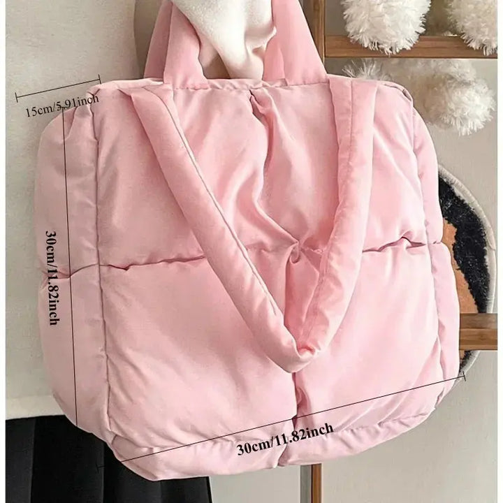 Vintage Soft Checkered Quilted Tote Bag - Serene Crafts Hub