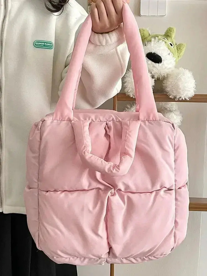 Vintage Soft Checkered Quilted Tote Bag - Serene Crafts Hub