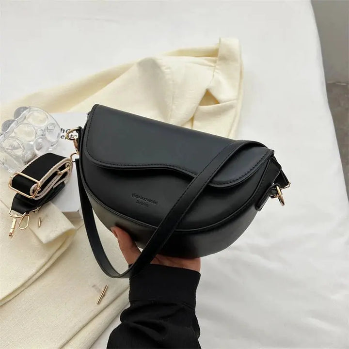 Yogodlns Fashion Small PU Leather Saddle Armpit Bags for Women Vintage Designer Shoulder Crossbody Bag Small Flap Purse Handbags - Serene Crafts Hub