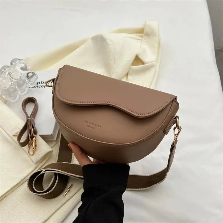 Yogodlns Fashion Small PU Leather Saddle Armpit Bags for Women Vintage Designer Shoulder Crossbody Bag Small Flap Purse Handbags - Serene Crafts Hub