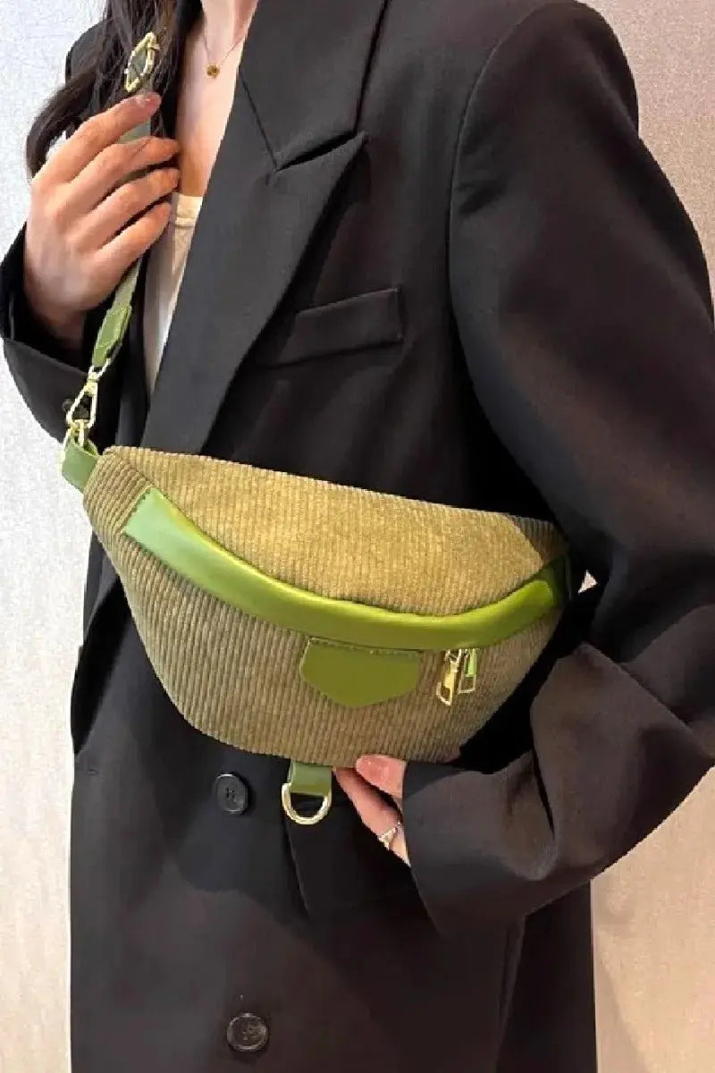 Zenana Corduroy Crossbody Bag with Removable Strap - Serene Crafts Hub