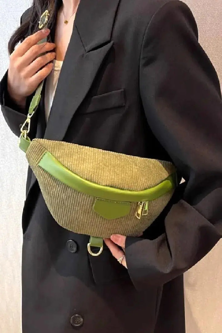 Zenana Corduroy Crossbody Bag with Removable Strap - Serene Crafts Hub