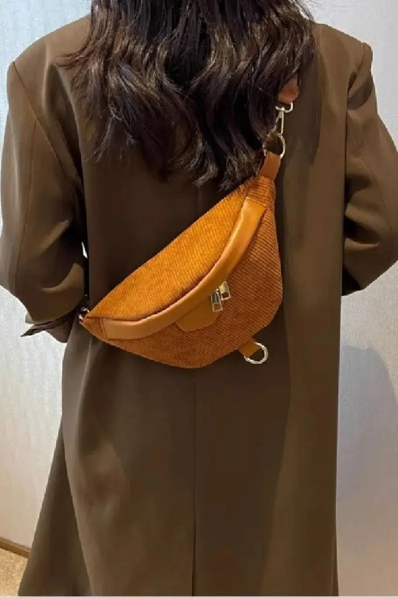 Zenana Corduroy Crossbody Bag with Removable Strap - Serene Crafts Hub