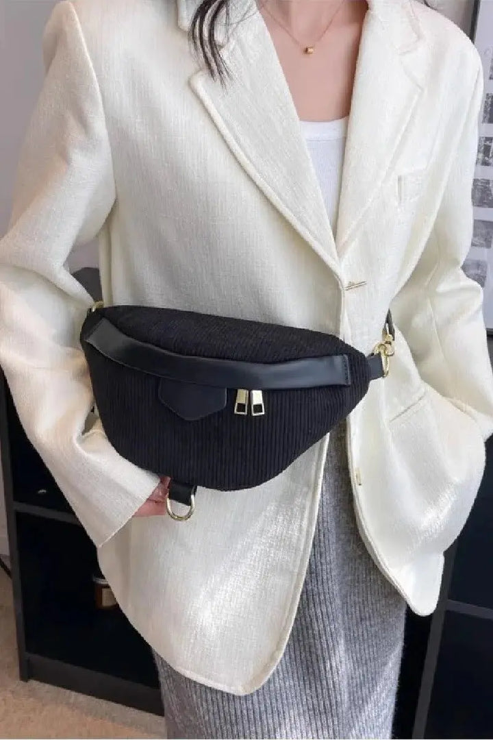 Zenana Corduroy Crossbody Bag with Removable Strap - Serene Crafts Hub