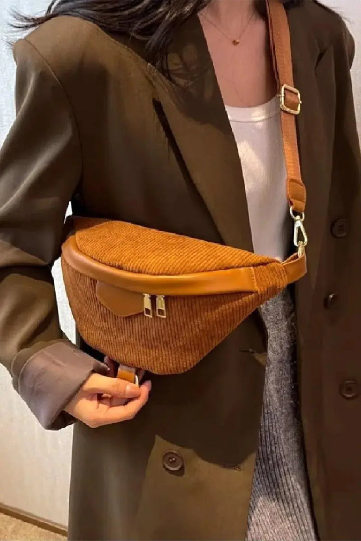 Zenana Corduroy Crossbody Bag with Removable Strap - Serene Crafts Hub