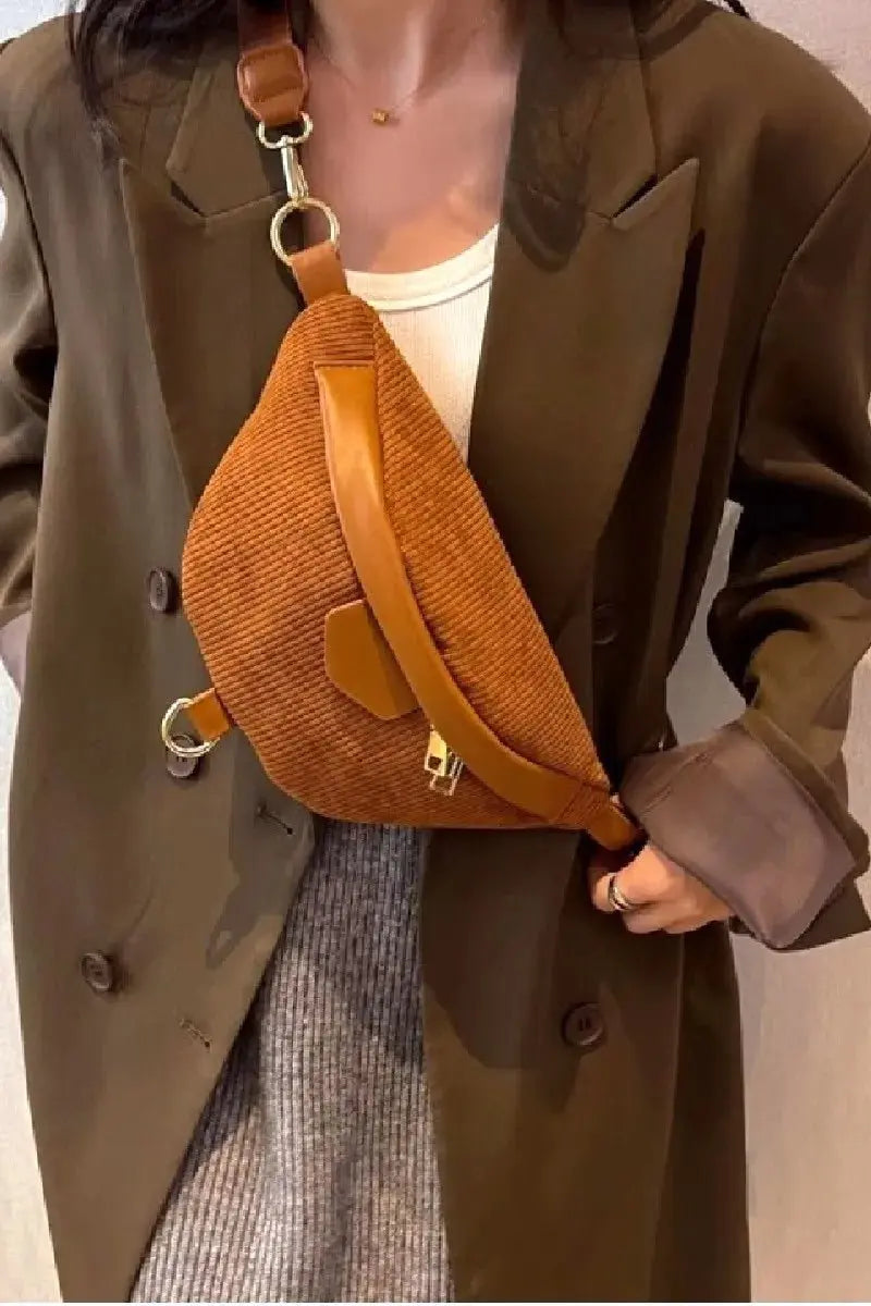 Zenana Corduroy Crossbody Bag with Removable Strap - Serene Crafts Hub