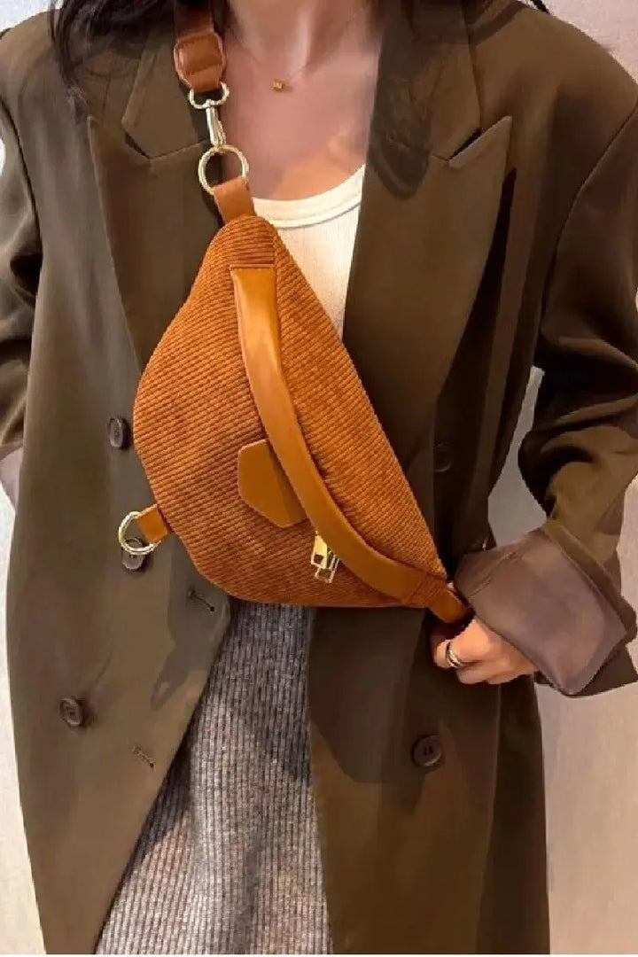 Zenana Corduroy Crossbody Bag with Removable Strap - Serene Crafts Hub