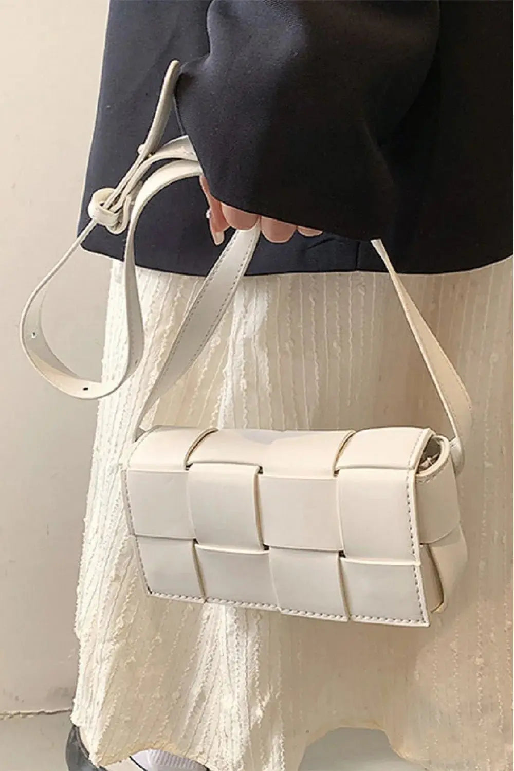Zenana Vegan Leather Woven Crossbody Bag - Serene Crafts Hub