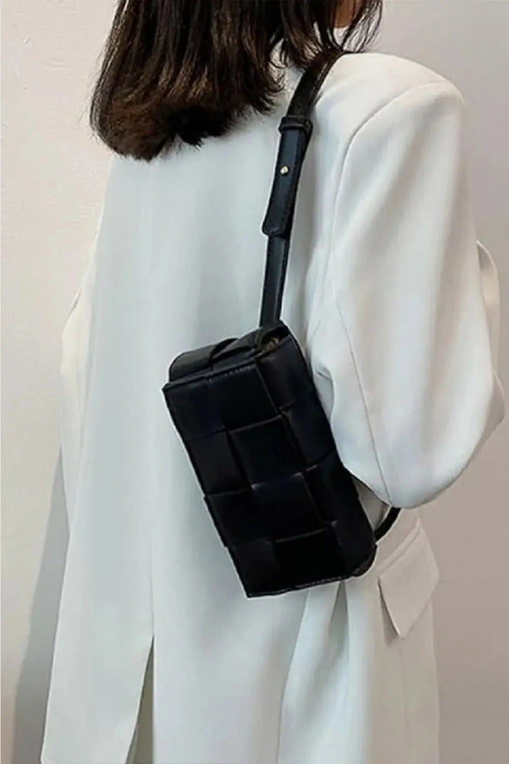 Zenana Vegan Leather Woven Crossbody Bag - Serene Crafts Hub